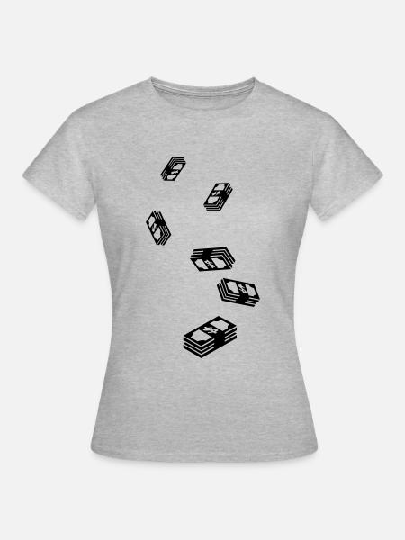 Geld Money silhouette - Frauen T-Shirt - Grau meliert