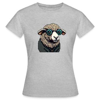 Moutons de l’Université Nerdy dans des lunettes - T-shirt Femme - gris chiné - Devant - AI Model Female 172 dark (172cm)