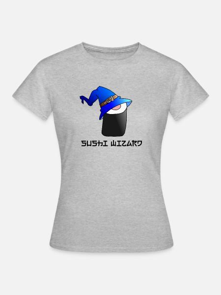 Sushi Wizard - Frauen T-Shirt - Grau meliert
