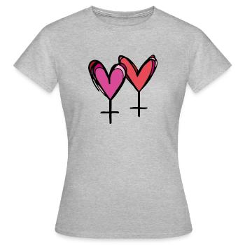 Femmes LGBT mariées homosexuelles - T-shirt Femme - gris chiné - Devant - AI Model Female 172 dark (172cm)