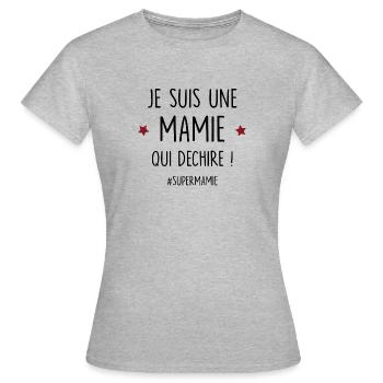 je suis une mamie qui dechire - T-shirt Femme - gris chiné - Devant - AI Model Female 172 dark (172cm)