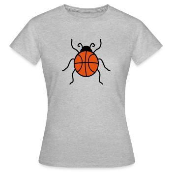 basketball sport verein korb ball marienkaefer kle - Frauen T-Shirt - Grau meliert - Vorne - AI Model Female 172 dark (172cm)