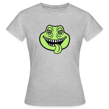 visage tête monstre boese serpent dangereux la - T-shirt Femme - gris chiné - Devant - AI Model Female 172 dark (172cm)