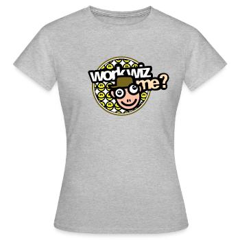 Work with me - voulez vous travailler avec moi - T-shirt Femme - gris chiné - Devant - AI Model Female 172 dark (172cm)