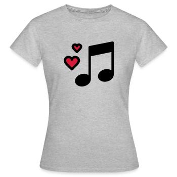 Romantic music note - Women's T-Shirt - heather grey - Front - AI Model Female 172 dark (172cm)