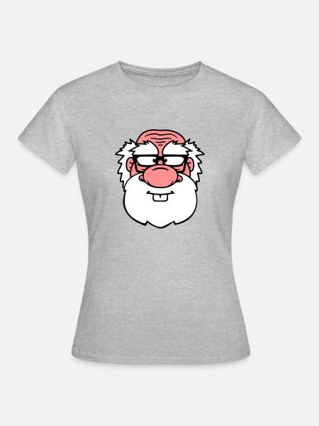 opa alt grossvater papa hornbrille bart nerd geek - Dame-T-shirt - grå meleret