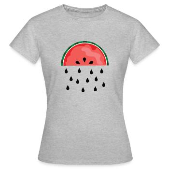 raining watermelon - Women's T-Shirt - heather grey - Front - AI Model Female 172 dark (172cm)