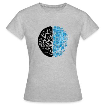 design black digital android synthetic robot - Women's T-Shirt - heather grey - Front - AI Model Female 172 dark (172cm)