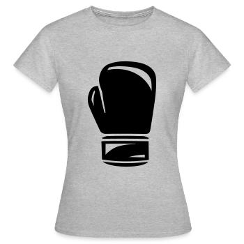 boxhandschuh - Frauen T-Shirt - Grau meliert - Vorne - AI Model Female 172 dark (172cm)