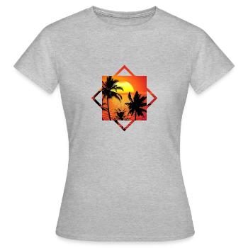 Sonnenuntergang - Frauen T-Shirt - Grau meliert - Vorne - AI Model Female 172 dark (172cm)
