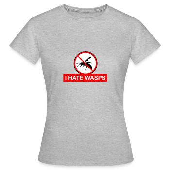 Ich hasse Wespen - Ich hasse Wespen - Frauen T-Shirt - Grau meliert - Vorne - AI Model Female 172 dark (172cm)