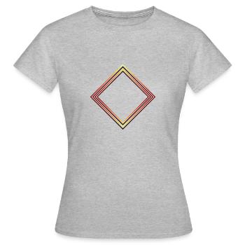 Losange, hipster, rectangle, cadre, carré, chèque - T-shirt Femme - gris chiné - Devant - AI Model Female 172 dark (172cm)
