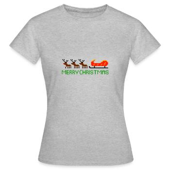Rentiere mit Schlitten - Frauen T-Shirt - Grau meliert - Vorne - AI Model Female 172 dark (172cm)