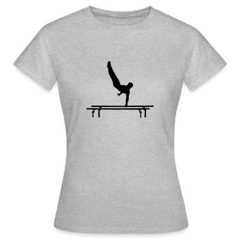 Men's Gymastics, Gymnast doing parallel bars - T-shirt Femme - gris chiné - Devant - AI Model Female 172 dark (172cm)