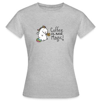 Coffee is real Magic - Women's T-Shirt - heather grey - Front - AI Model Female 172 dark (172cm)