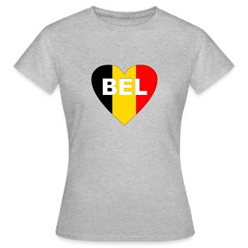 Belgique - T-shirt Femme - gris chiné - Devant - AI Model Female 172 dark (172cm)