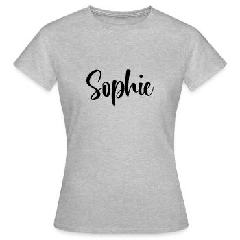 Vorname Sophie - Frauen T-Shirt - Grau meliert - Vorne - AI Model Female 172 dark (172cm)