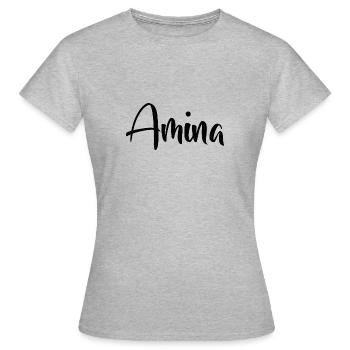 Amina - Women's T-Shirt - heather grey - Front - AI Model Female 172 dark (172cm)