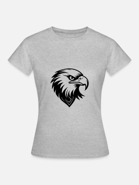 Adler Kopf - Frauen T-Shirt - Grau meliert