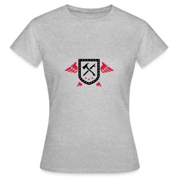 Pompier - Secours - T-shirt Femme - gris chiné - Devant - AI Model Female 172 dark (172cm)