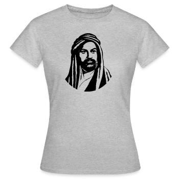 Hz. Ali – Ausdruck & Spiritualität" - Frauen T-Shirt - Grau meliert - Vorne - AI Model Female 172 dark (172cm)
