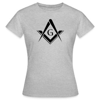 Freimaurer Symbol, Zirkel, Winkel, Gott, Geometrie - Frauen T-Shirt - Grau meliert - Vorne - AI Model Female 172 dark (172cm)