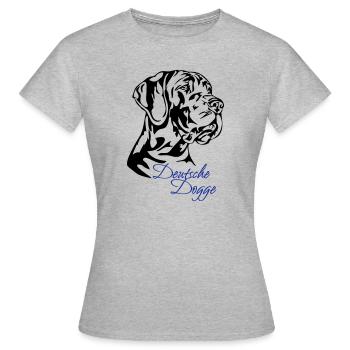 DEUTSCH DOGGE Hundeportrait Wilsigns Hund dogs - Women's T-Shirt - heather grey - Front - AI Model Female 172 dark (172cm)