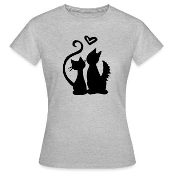 Chats amoureux / chats amoureux - amoureux des chats - T-shirt Femme - gris chiné - Devant - AI Model Female 172 dark (172cm)