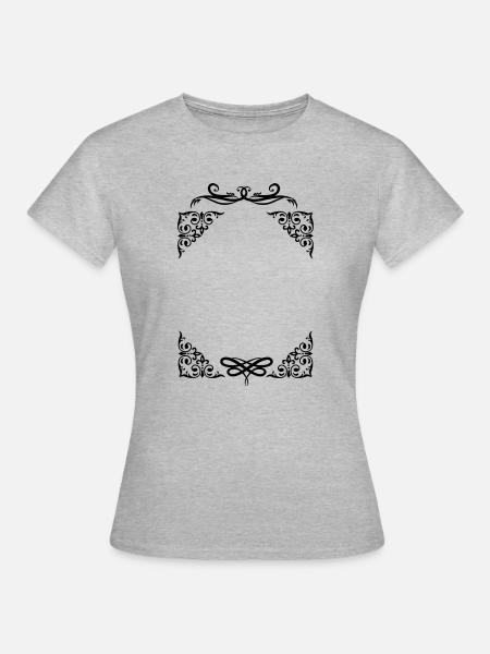 Rahmengestelldekoration - Frauen T-Shirt - Grau meliert