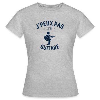 J peux ps j ai Guitare - T-shirt Femme - gris chiné - Devant - AI Model Female 172 dark (172cm)