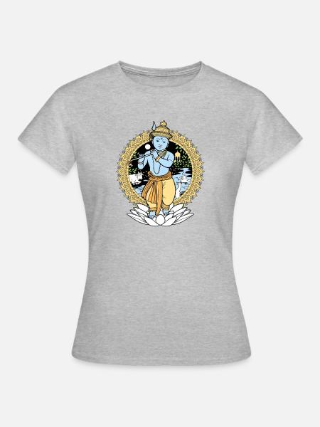 Der kleine Krishna - Frauen T-Shirt - Grau meliert