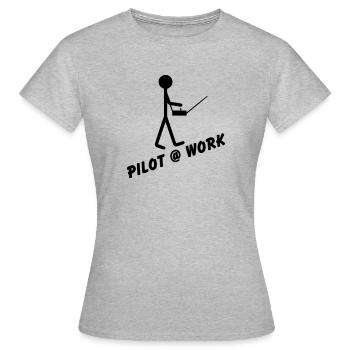 Pilot @ Work - Frauen T-Shirt - Grau meliert - Vorne - AI Model Female 172 dark (172cm)