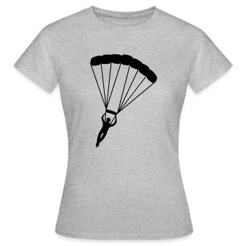 Fallschirm - Frauen T-Shirt - Grau meliert - Vorne - AI Model Female 172 dark (172cm)