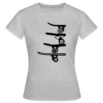 boards collection - Frauen T-Shirt - Grau meliert - Vorne - AI Model Female 172 dark (172cm)