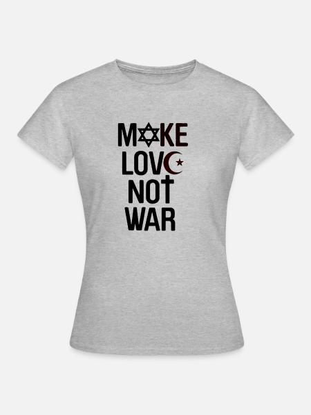 Make Love not War - Frauen T-Shirt - Grau meliert