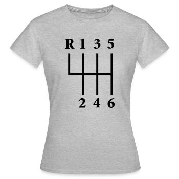gangschaltung - Frauen T-Shirt - Grau meliert - Vorne - AI Model Female 172 dark (172cm)