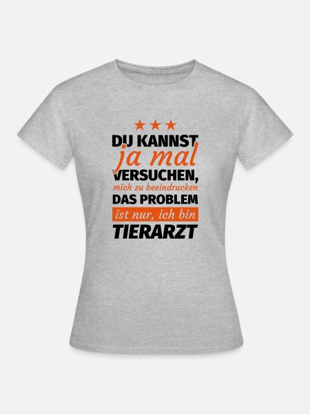 Tierarzt - Frauen T-Shirt - Grau meliert