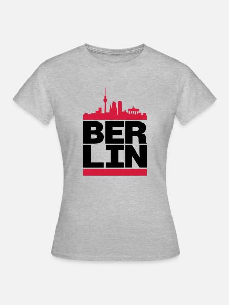 Berlin City - Frauen T-Shirt - Grau meliert