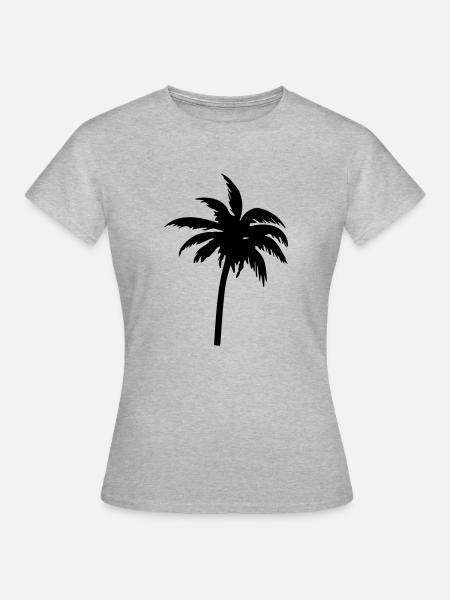 Palme - Frauen T-Shirt - Grau meliert