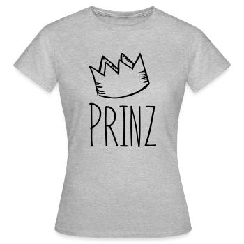 prince - T-shirt Femme - gris chiné - Devant - AI Model Female 172 dark (172cm)