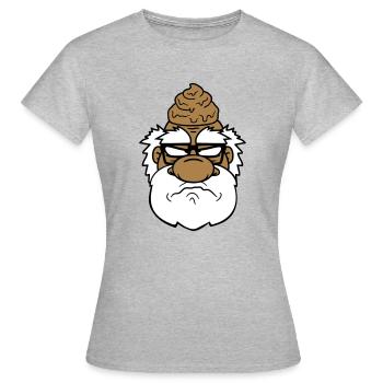 visage tête merde aigre pisse agacé - T-shirt Femme - gris chiné - Devant - AI Model Female 172 dark (172cm)