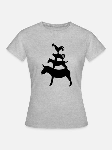 Bremer Stadtmusikanten / Bremen town musicians - Frauen T-Shirt - Grau meliert