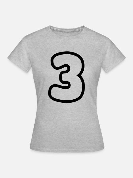 3 - Frauen T-Shirt - Grau meliert