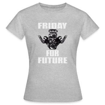 V8 Friday for Future - Women's T-Shirt - heather grey - Front - AI Model Female 172 dark (172cm)