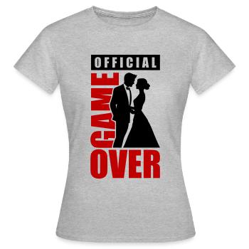 Hochzeitspaar Game Over Brautpaar Jga - Frauen T-Shirt - Grau meliert - Vorne - AI Model Female 172 dark (172cm)
