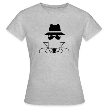 Espion de collier gangster Hat - T-shirt Femme - gris chiné - Devant - AI Model Female 172 dark (172cm)