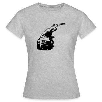 dessin casque de Skanderbeg Tirana Albanie - T-shirt Femme - gris chiné - Devant - AI Model Female 172 dark (172cm)