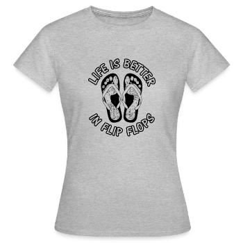 Life is better in flip flops - Frauen T-Shirt - Grau meliert - Vorne - AI Model Female 172 dark (172cm)