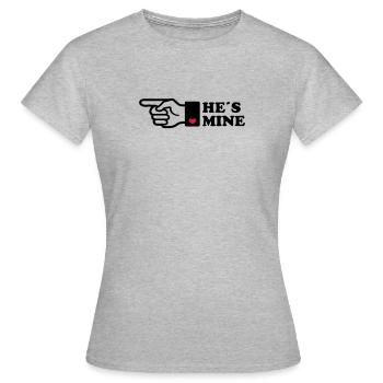 Il est mon coeur ami cadeau amour doigt flèche - T-shirt Femme - gris chiné - Devant - AI Model Female 172 dark (172cm)