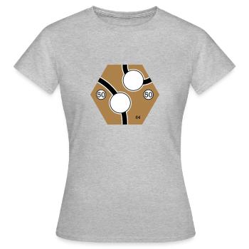 Tile Brown - Frauen T-Shirt - Grau meliert - Vorne - AI Model Female 172 dark (172cm)